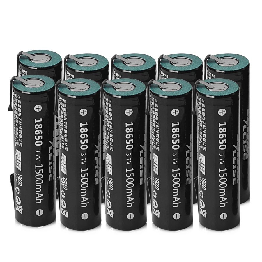 Новая 18650 1500mah 3,7 V Плоская верхняя литий-ионная аккумуляторная батарея с сваркой никель листовые батареи для банка питания