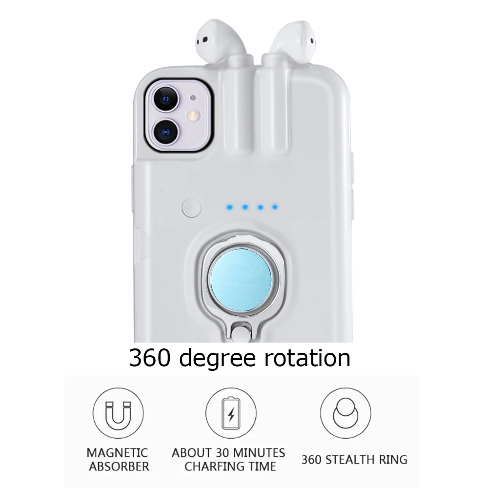 For iPhone 11 Pro Max Case Xs Xr X 8 7 6 6s Plus with AirPods 1 2 Charging Box Earphone Holder Dropshipping |