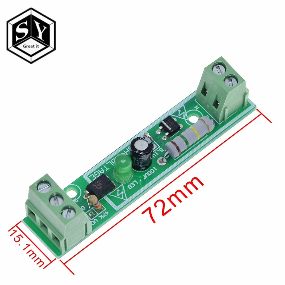 1 Bit AC 220V Optocoupler изоляционный модуль обнаружения напряжения Адаптивная плата 3 5V