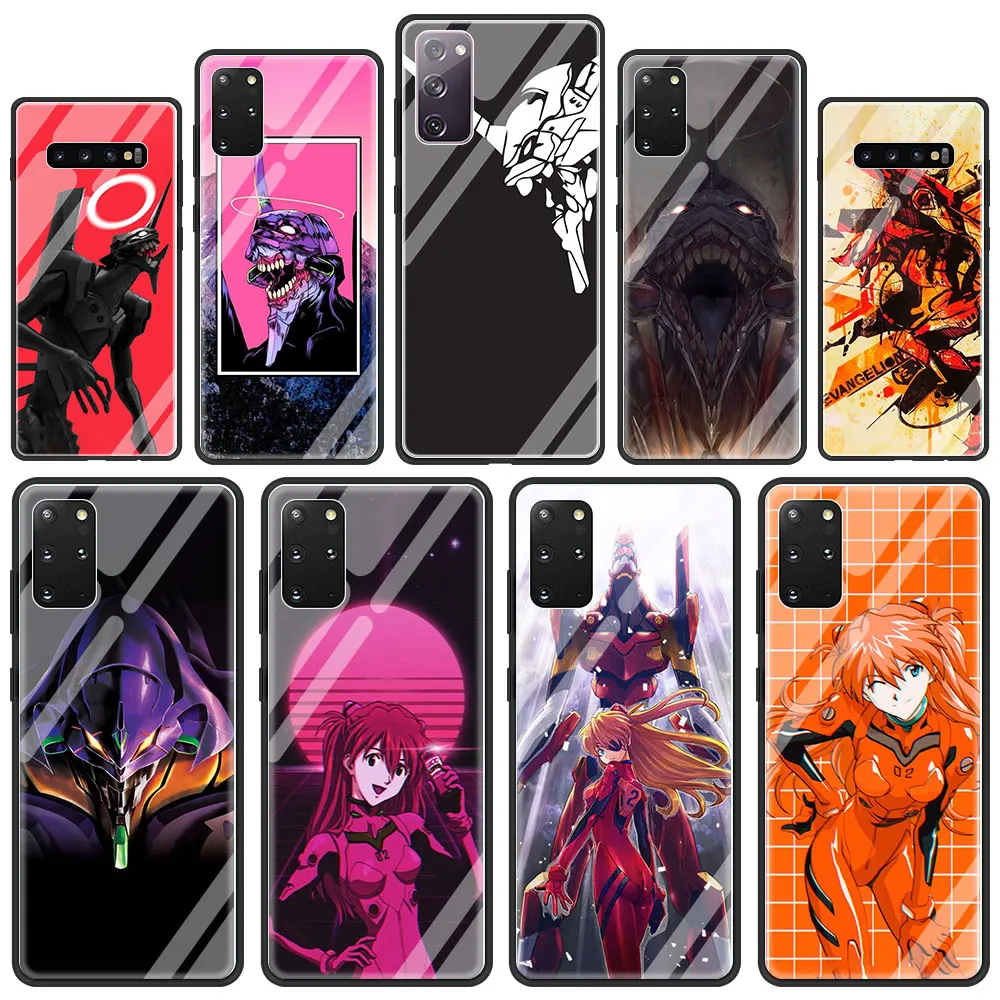 

Genesis Evangelion Japan Anime Glass Phone Case for Samsung Galaxy S21 S20 FE S10 Note 10 20 Ultra 5G 9 S9 Plus S10e Cover Coque