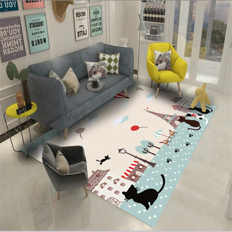 Мультяшные животные ковер для детской спальни дверной коврик фланелевый