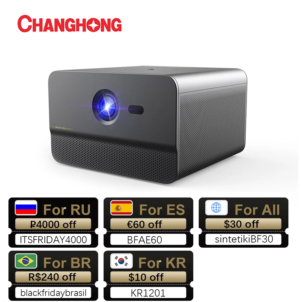 Full HD проектор Changhong C300 800 ANSI 1080P с 3 + 32 ГБ DLP Android домашний кинотеатр поддержкой Wi-Fi 4K