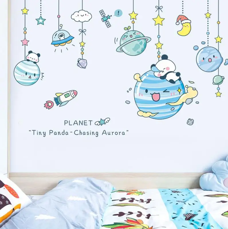 

Creative Cartoon Wall Stickers for Kids Rooms Bedside Wall Decoration Mural Boy Bedroom Self Adhesive Vinyl Furniture Wallpaper