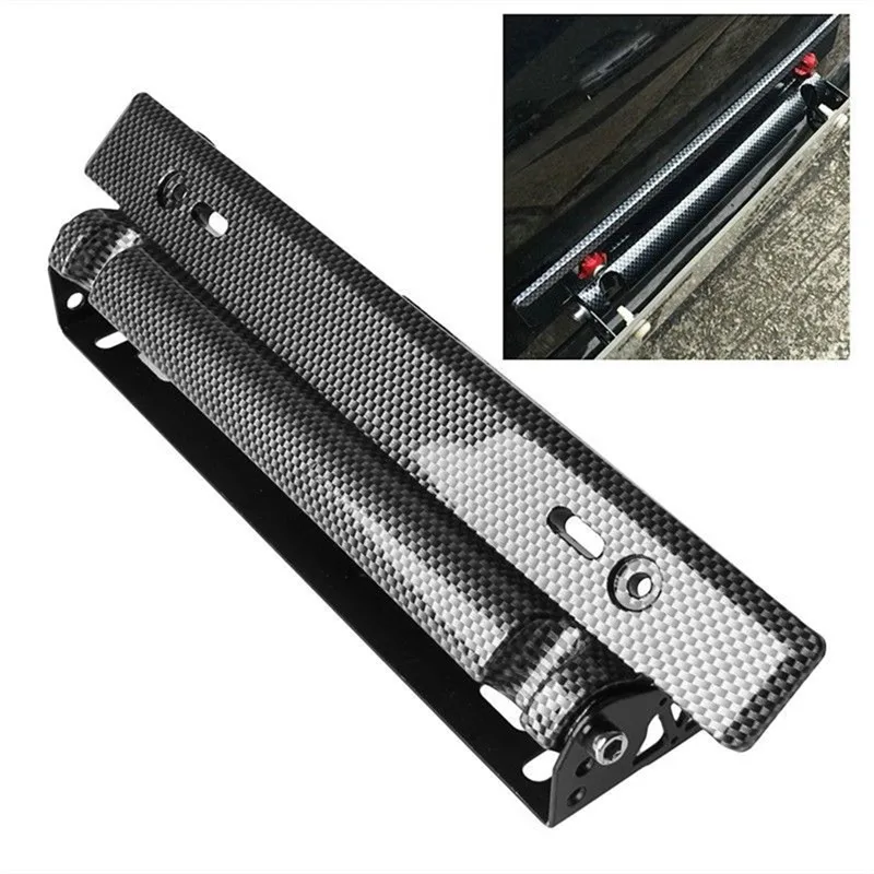 

Universal Adjustable Car-styling Car License Plate Frame Holder Carbon Fiber Racing Number Plate Auto Mount Bracket 2018 CCC
