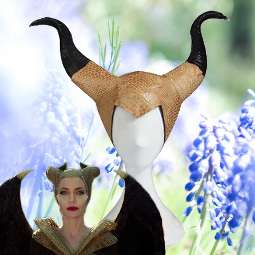 Xcoser Maleficen желтый латекс головные уборы Косплей Уборы Хэллоуин вечерние
