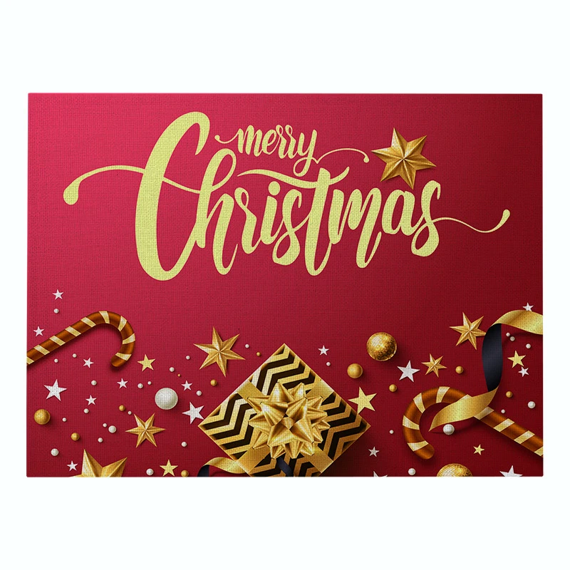 Рождественская хлопковая льняная подстилка для столового стола модная