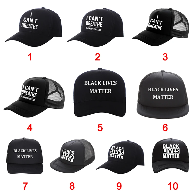 

New Men Women Baseball Cap I Cant Breath Cap Hat Protest BLM Black Lives Matter Cap Unisex SCI88