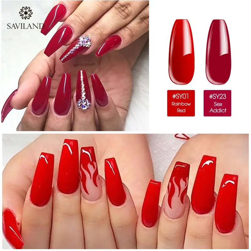 Цветной полигель SAVILAND 30 г/15 г УФ-гель для быстрого наращивания ногтей удаляемый