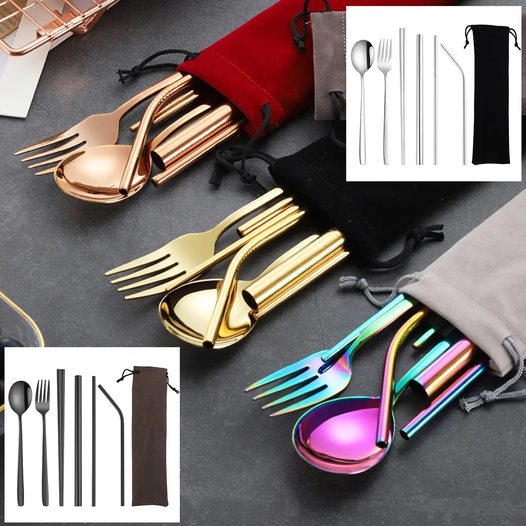 

304 Stainless Steel Spoon Fork Chopstick Set Long Time Use Tableware Utensil Not Rust High Qulaity Drop Shipping
