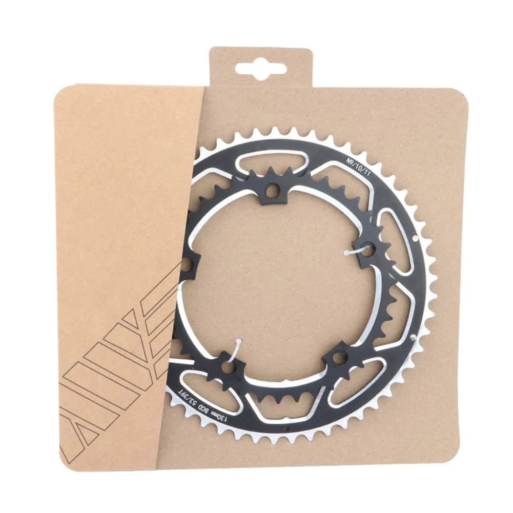Двойная круглая велосипедная Звездочка из алюминиевого сплава 53T-39T для