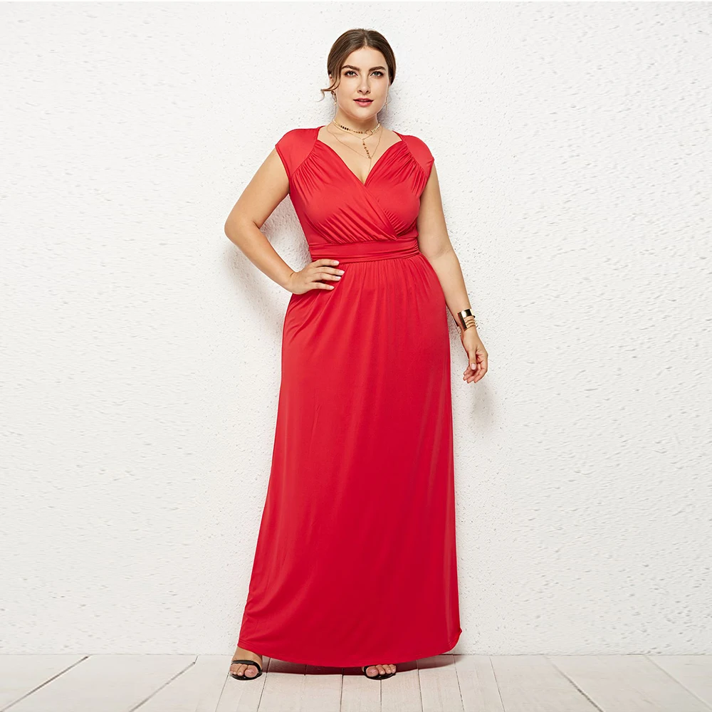 Женское платье макси модная винтажная одежда без рукавов модное вечернее с V