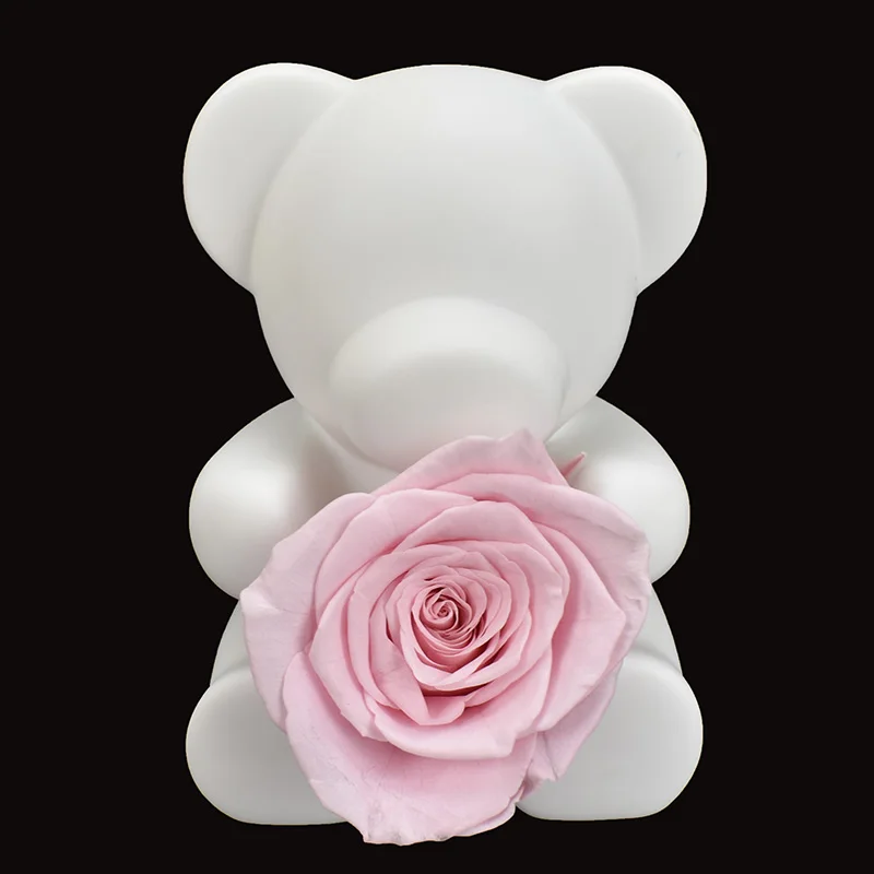 Сохраненные свежими розы плюшевый мишка Декро на День святого Валентина день