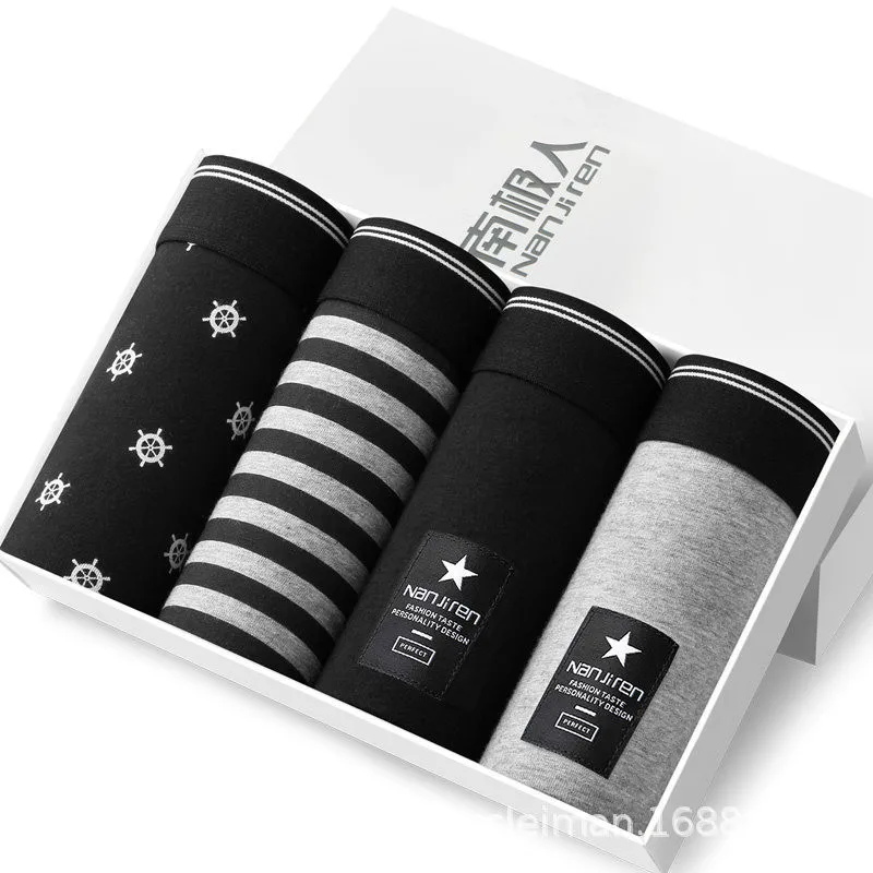 4 шт./лот хлопковое Мужское нижнее белье в коробке горячее 5XL Плюс боксеры модные