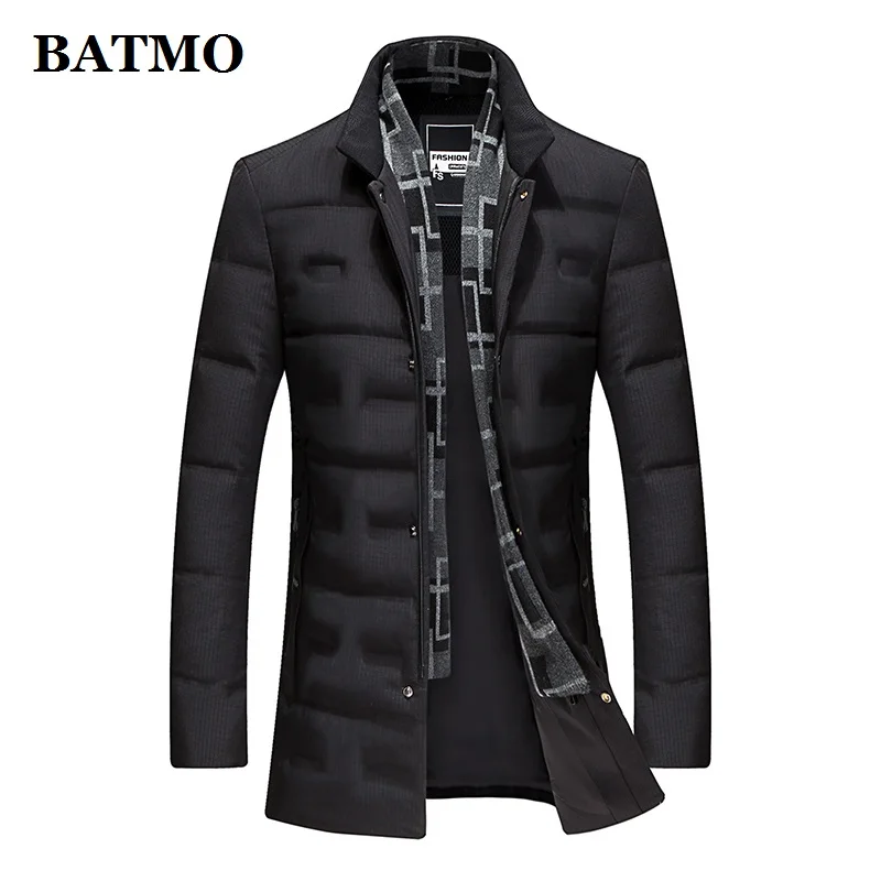 black Batmo Новое поступление зимняя высококачественная мужская куртка на 80% белом утином пуху, зимнее Мужское пальто, большие размеры M, L, XL, XXL, XXXL 8903 - Цвет: black
