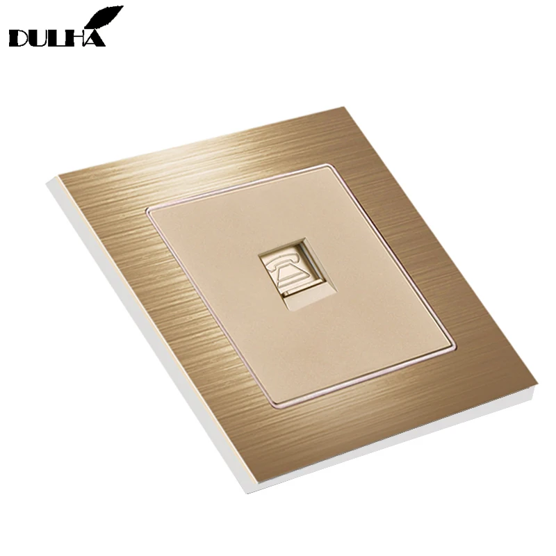 Роскошная золотая Матовая атласная металлическая панель Телефонная настенная