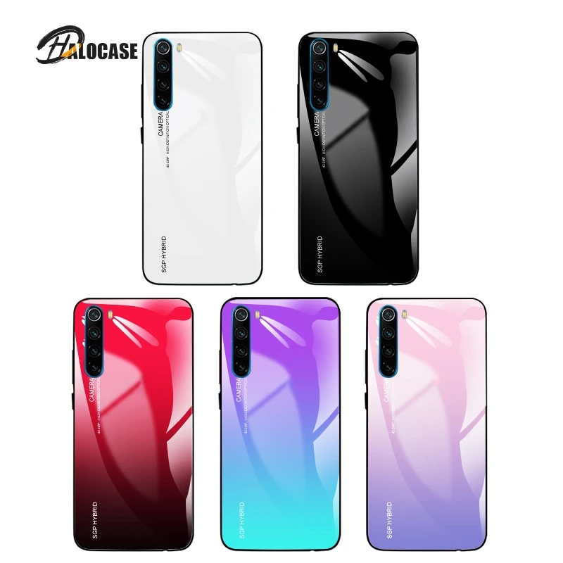 

Phone Case Tempered Glass Gradient on for Xiaomi Redmi Note 8 Pro Redmi Note 9 Pro Max 9S Redmi9 Note8pro Note9 Protection Cover