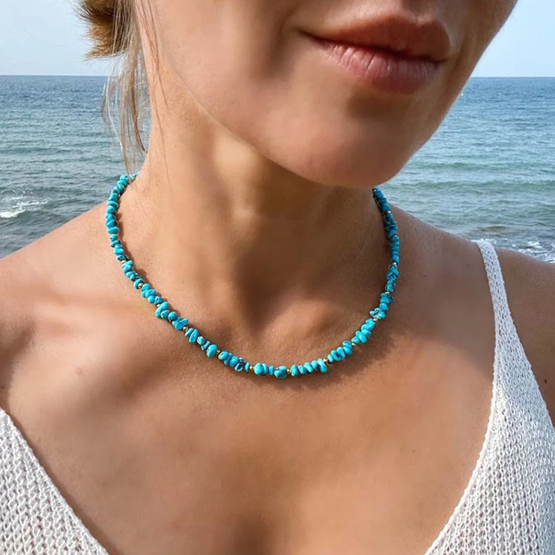 Женское Ожерелье-чокер из натурального камня, простое ожерелье-чокер в стиле стимпанк, 2022