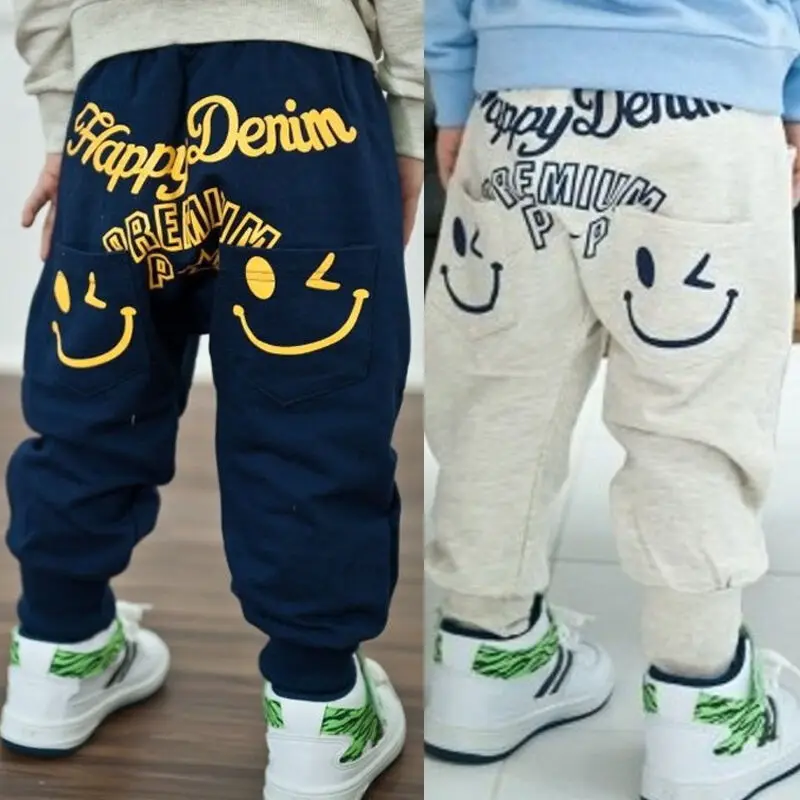

Kids Baby Boy Girls Happy Face Harem Pants Toddler Hip Hop Trousers Bottoms