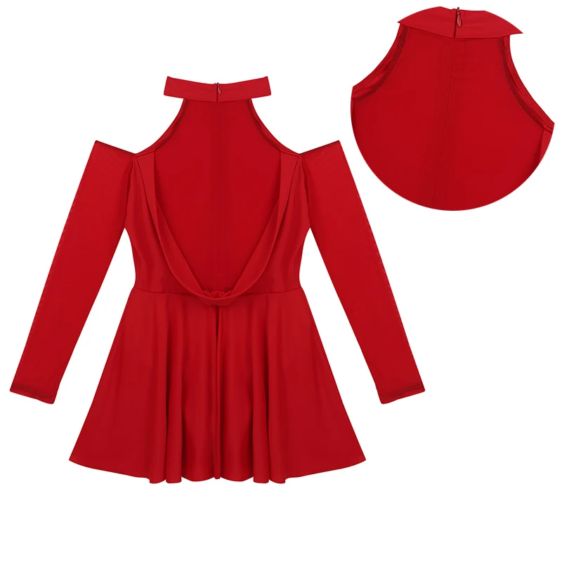 Женское Сетчатое платье с длинными рукавами вырезами открытыми плечами