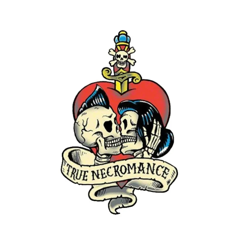 

Hot TRUE NECROMANCE HEART NIFE SKELETONS Car Styling The Tail of The Car Decal Sticker Car Assessoires KK13*8cm