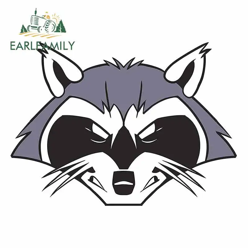 

EARLFAMILY 13 см x 13 см агрессивные наклейки на автомобиль с изображением головы енота