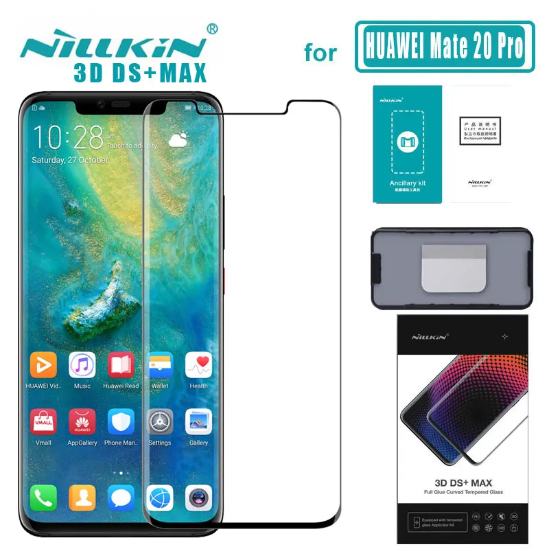 Закаленное стекло Nillkin для Huawei Mate 20 Pro 3D DS + Max Полное покрытие экрана протектор