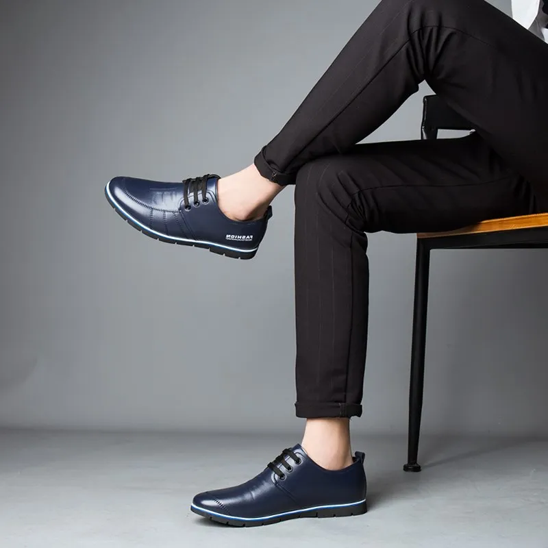 Мужские повседневные туфли из микрофибры, черные деловые туфли в британском стиле на плоской подошве, дизайнерская обувь, большой размер 47 от AliExpress WW