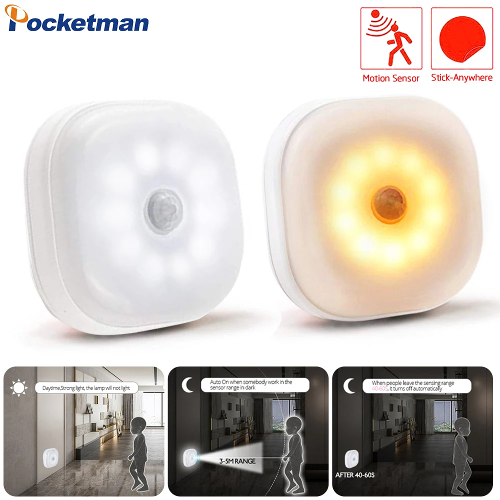 Светодиодный ночник с инфракрасным PIR светильником 10 светодисветодиодный s