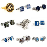 2pairlot new cufflinks for mens blue cufflink vintage cuff links paisley collar pin wedding suit accessories wholesale b272