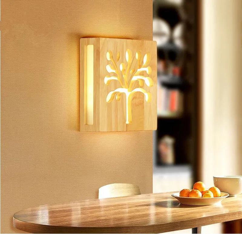 Деревянный настенный светильник s прикроватный для спальни бра кухни ресторана