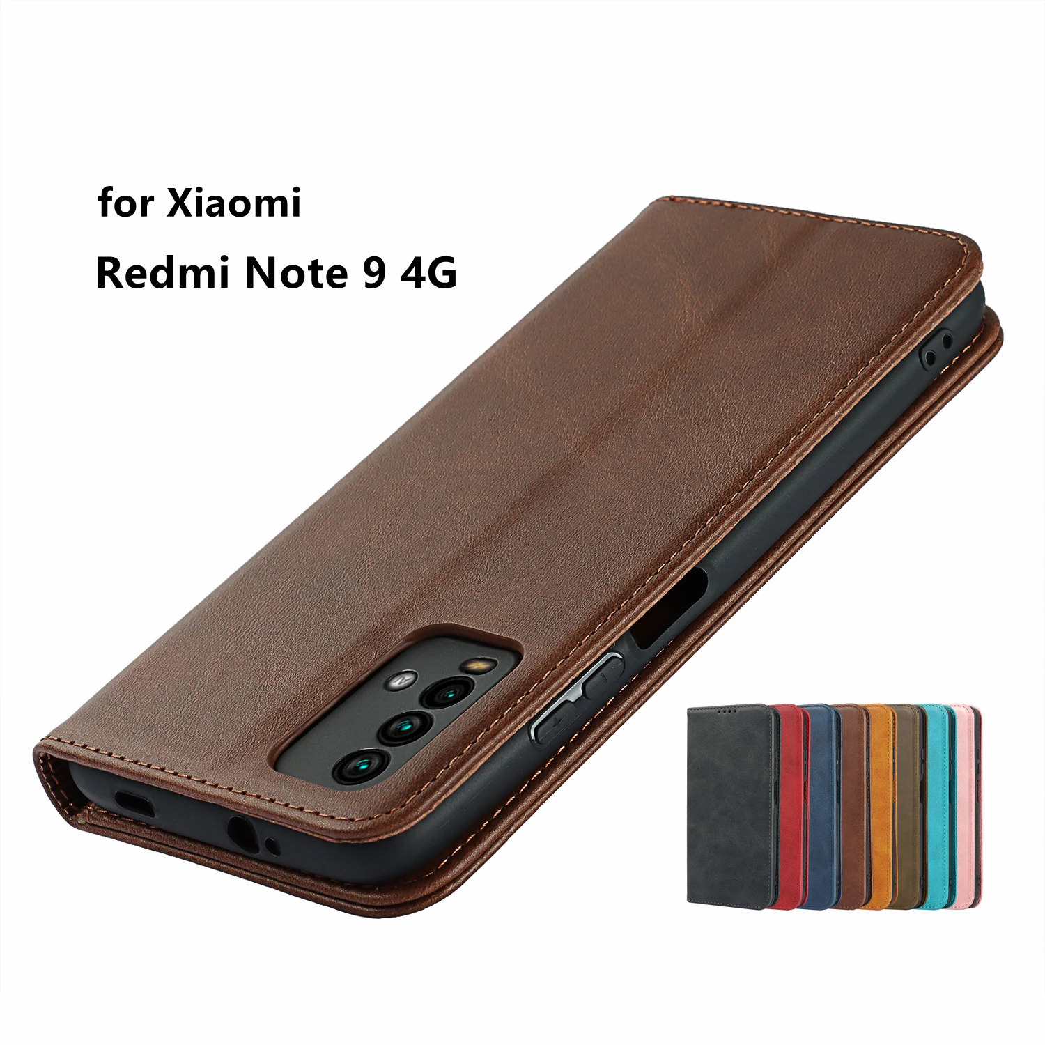 

Кожаный чехол для Xiaomi Redmi Note 9 4G, китайский флип-чехол с держателем для карт, кобура, магнитный Привлекательный чехол, чехол-бумажник