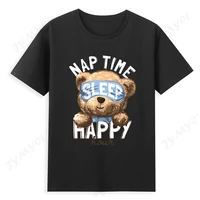 best selling teddy bear t shirt with animated graphics fashion dark bear cotton top unisex puppet bear t shirt