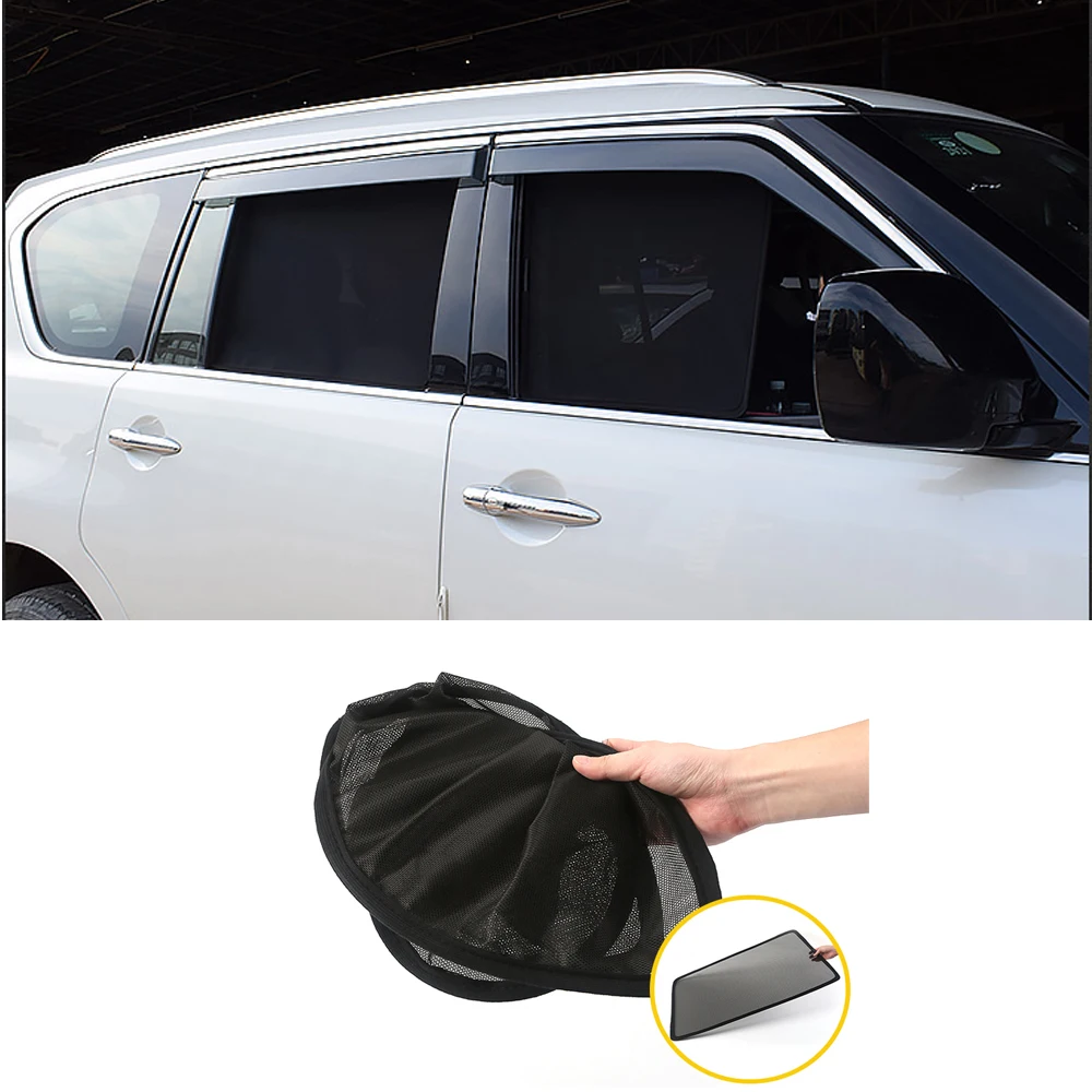 Car Magnetic Curtain High Density Window Sun Visor Sunshade Insect Privacy For Nissan Patrol Y62 Armada Accessories