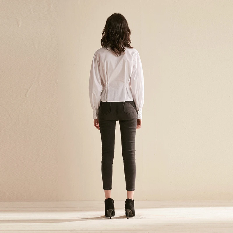 CMAZ 2020 Весна и лето Женская коллекция белая блузка с длинным рукавом Женские