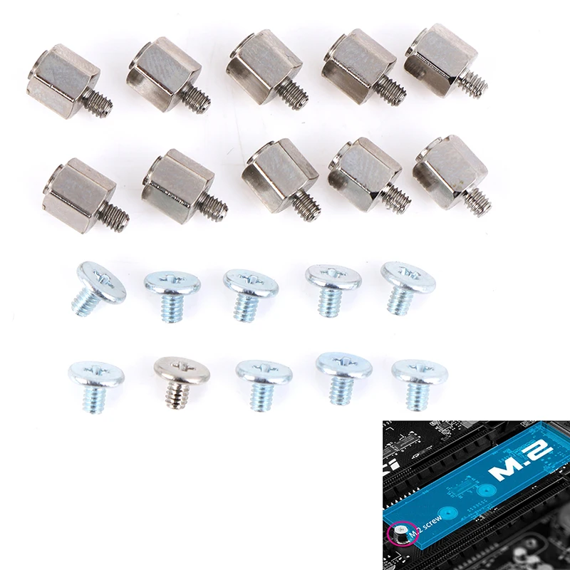 

10Set Hand Tool Mounting Stand Off Screw Hex Nut For A-SUS M.2 SSD Motherboard