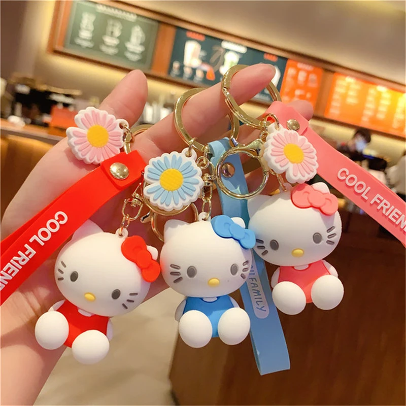 Милый брелок Hello Kitty фигурка модный мультяшный для ключей украшение подвеска Sanrio