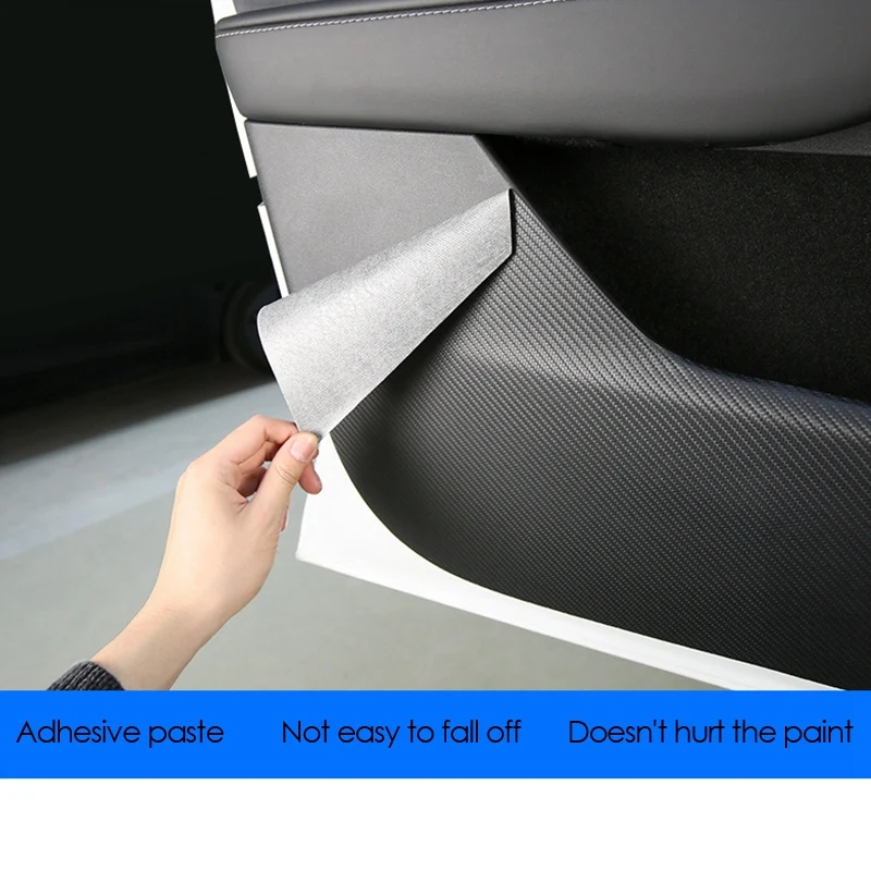 

NEW-4PCS Door Anti Kick Mat,for Tesla Model Y 2021 Door Dust Proof Panel Cover Trim Door Anti-Kick Protector