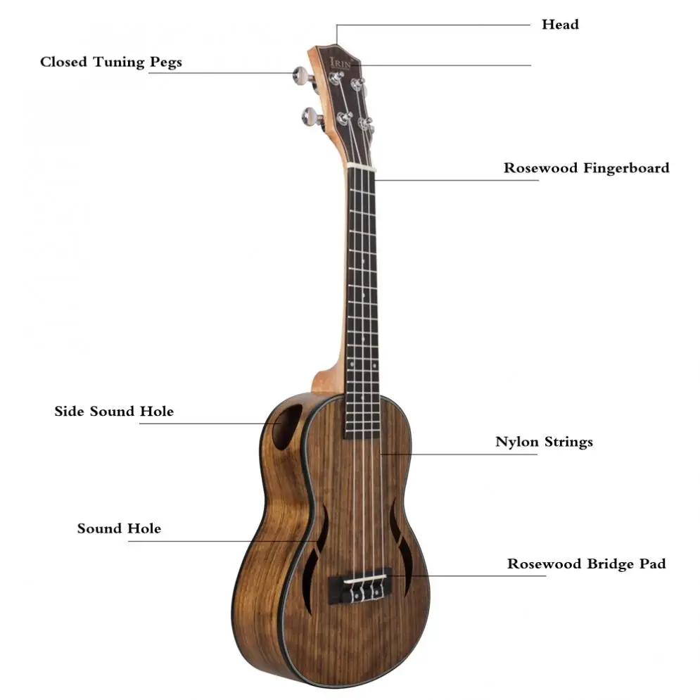 Укулеле 23 / 26 дюймов концертный Тенор укулеле ореховое дерево 18 лад четыре струны