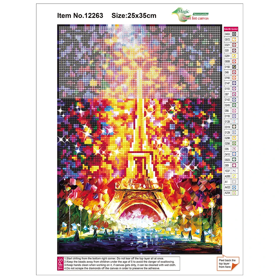 

DIY 5D Diamond Painting Scenery Eiffel Tower Resin Full Round Diamond Embroidery Landscape Mosaic Cross Stitch Wall Decoration