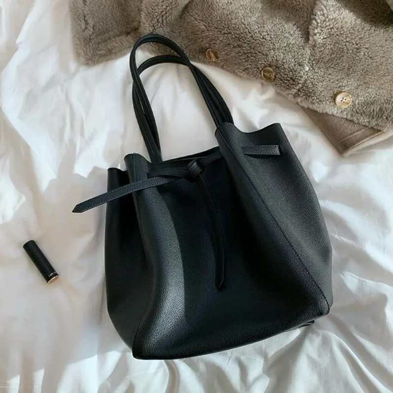 

Ladies Casual Totes Bag Large Capacity Softshell Cowhide Genuine Leather Handbag Womens Brand Fashion Big Packing Shopping Bags