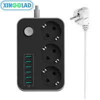 electronic power strip socket eu plug 3 ac outlets 6 usb charging ports overload protection extension 1 5m cord network filter