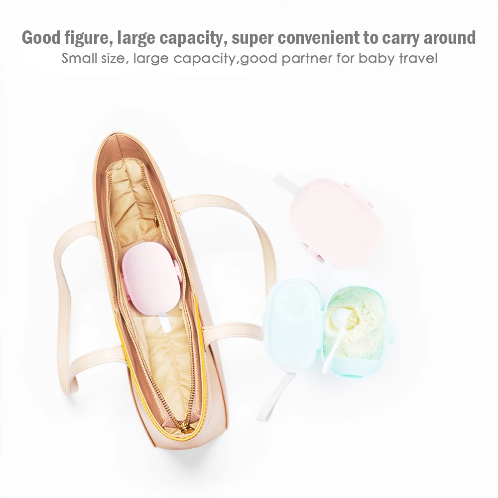 

500ML Portable Milk Powder Box Baby Food Storage Box Single Layer Solid Color Portable Cereal Cartoon Box Baby Milk Powder Box