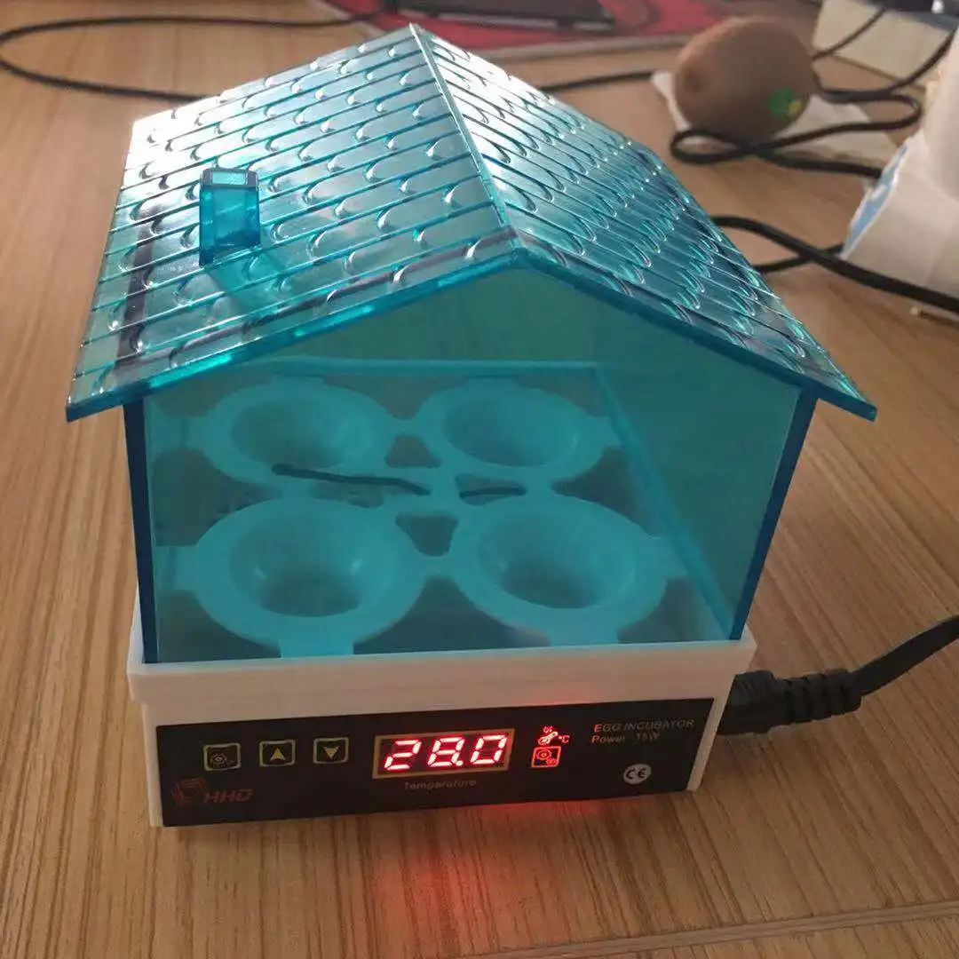 HHD Newest 4 Eggs Incubator Mini Hatchery Machine Automatic Digital Poultry Brooder Hatch For Chicken Duck Bird Pigeon Quail Egg