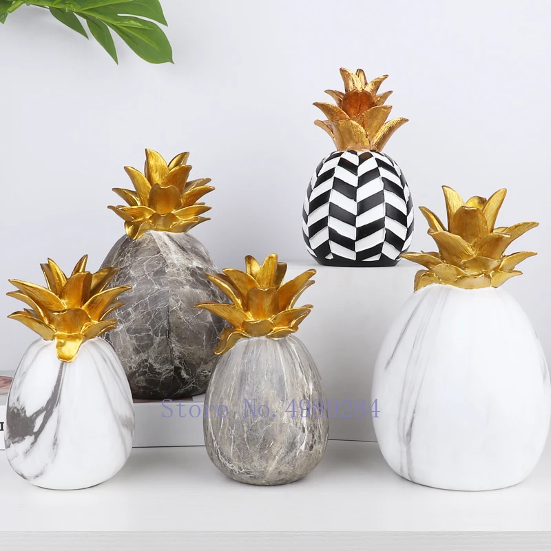 Фигурки из абстрактной смолы ананаса золотых фруктов | Дом и сад
