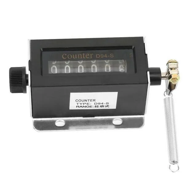 

2pcs 0-999999 6 Digit Mechanical Counter Resettable D94-S Pulling For Spinning, Machinery, Mining, Printing Press,