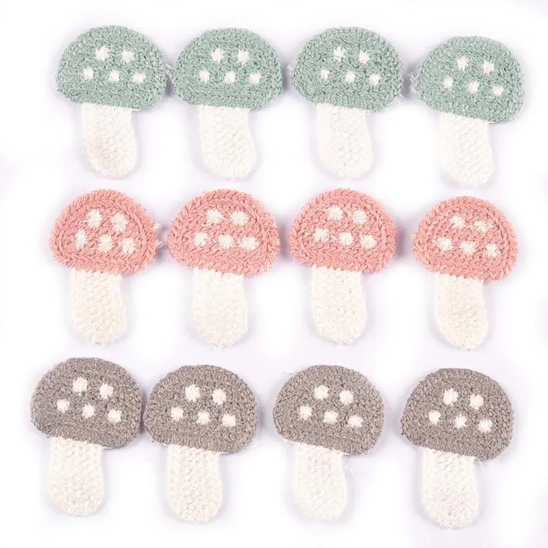 20pcs Cute Mushroom Patches For Clothing Sewing Supplies Kid Appliques Stickers DIY Hair Clip Accessories Headwear Decor 28x40mm - купить по