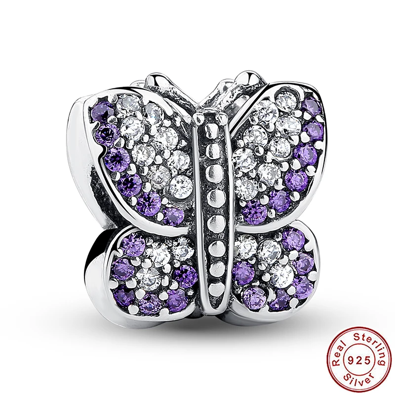 

Hot Sale 100% Real Sterling Silver Butterfly Beads Fit Original Bracelet For Women Making Fashion Jewelry Gift 2020 New