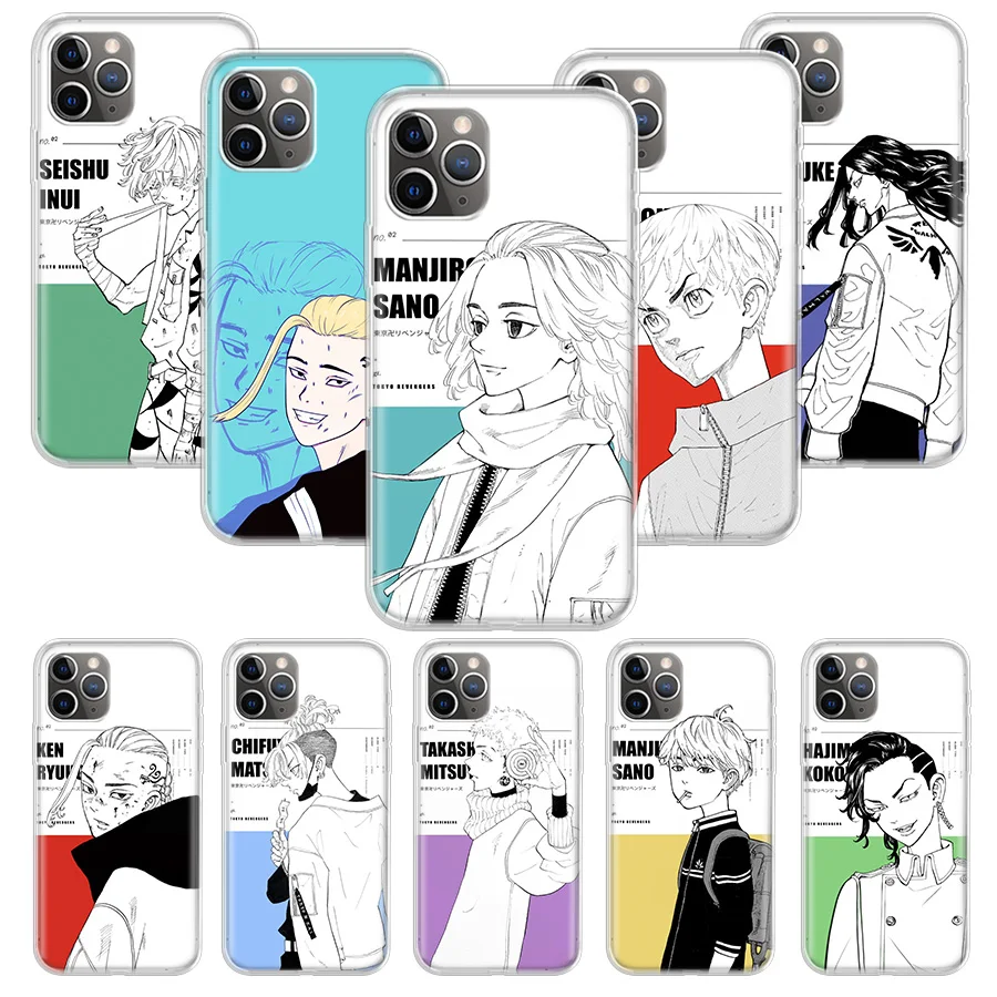

Japanese anime Tokyo Revengers Case Coque For iPhone 11 12 Pro Max 13 Mini XR X XS Max 7 8 6 6S Plus Soft Clear Cover Funda Capa