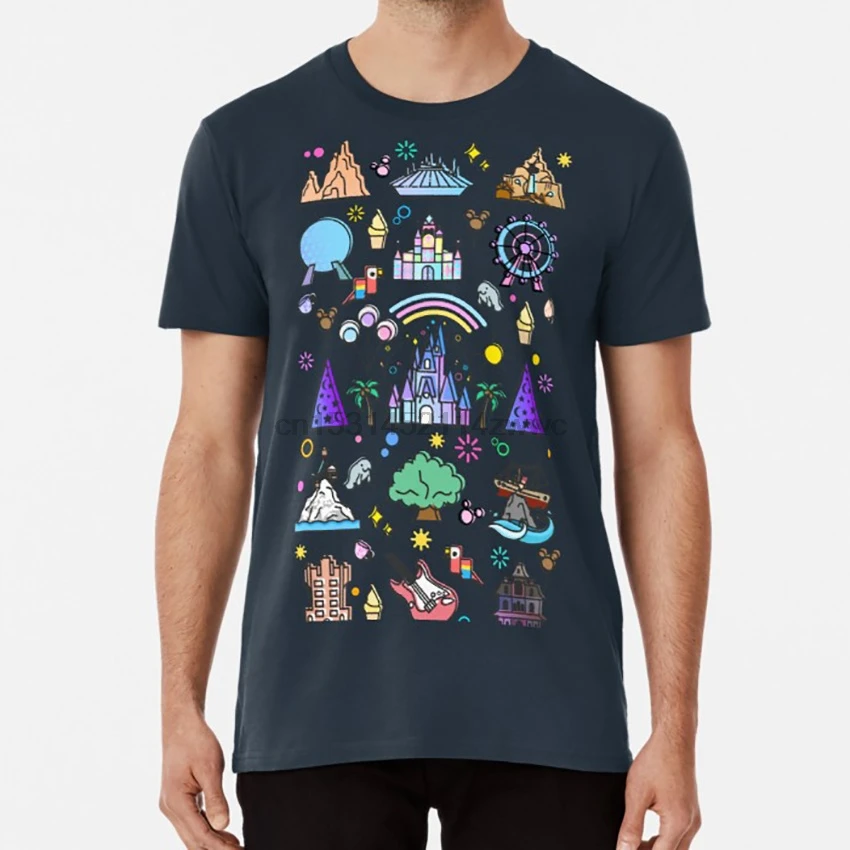 

Happiest Place on Earth Collection. It's a Small World Haunted Mansion Princess Castle Manatee Ferris Wheel T shir