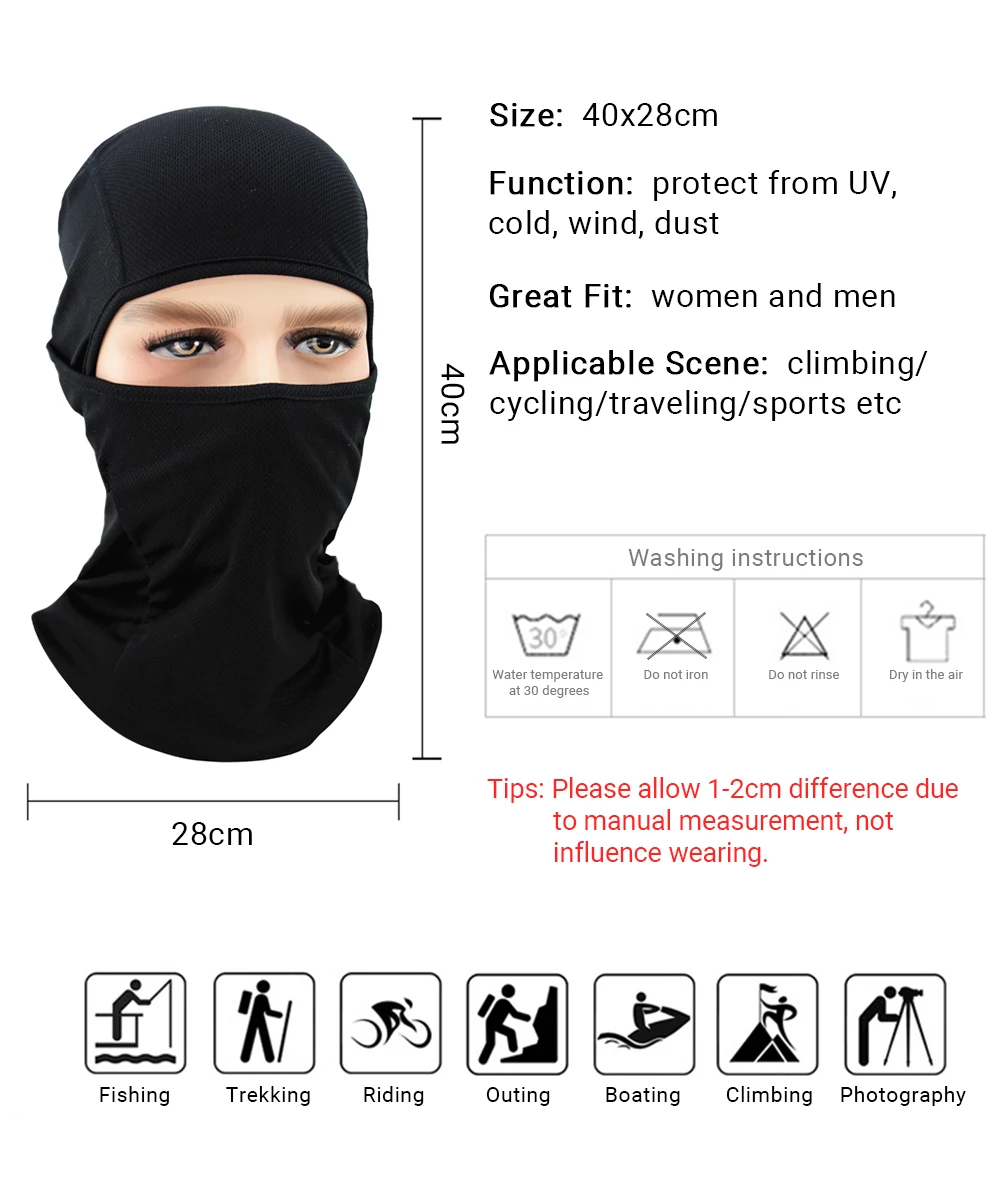 Регулируемая Ветрозащитная Балаклава для мотоциклов летняя Солнцезащитная